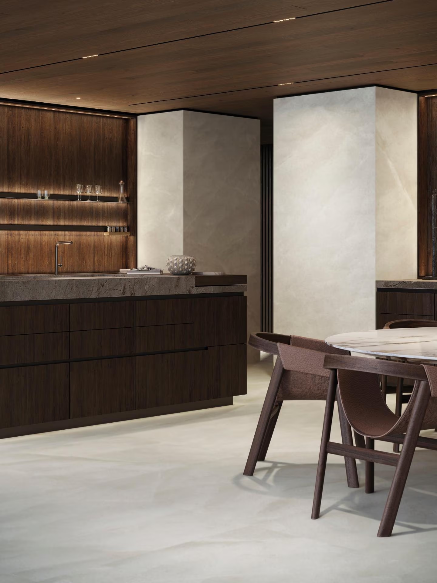 100380995 На пол Xlight Limestone Bone Nature 120x270 - фото 6