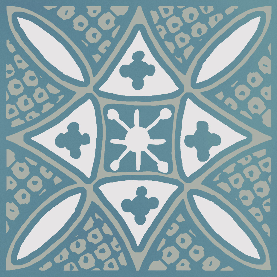 KMD3STA020GN Декор Бахия 2 бирюзовый глянцевый 9.8x9.8x0.7 - фото 7