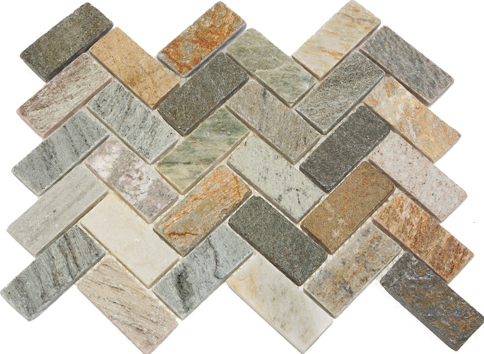 052392 MS0516 На пол Каменная Гранит кирпич-ёлочка серый 32x30