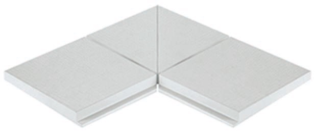 203-2020 IK Бордюр Olympic Series Petit Carre Внутренний угол профильный с сетчатой поверхностью L 24.5x49