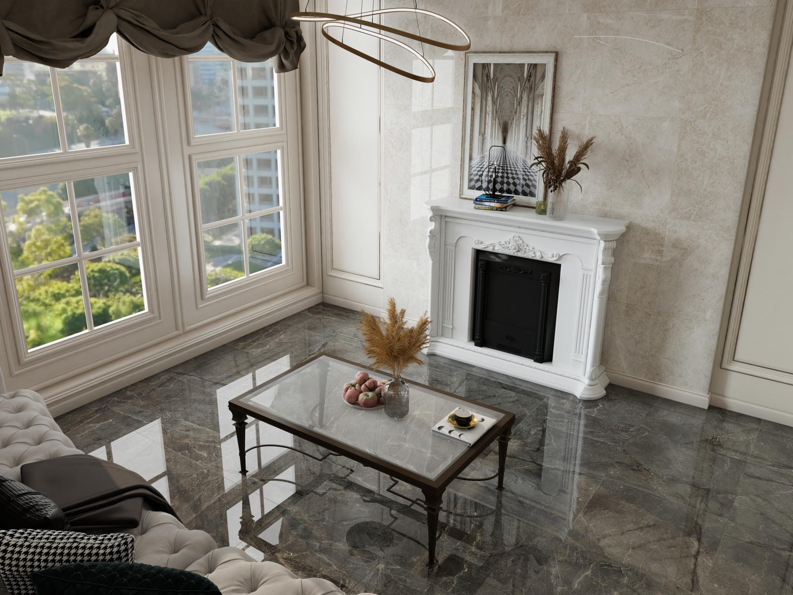 На пол Rudra 8001 Natural Glossy 60x60 - фото 6