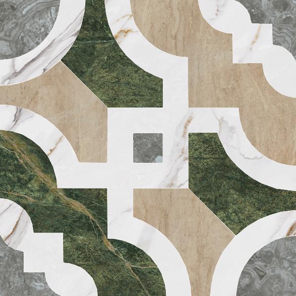 ID136 Декор Риальто Нобиле 1 Наборный Лаппатированный 30x30 - фото 5