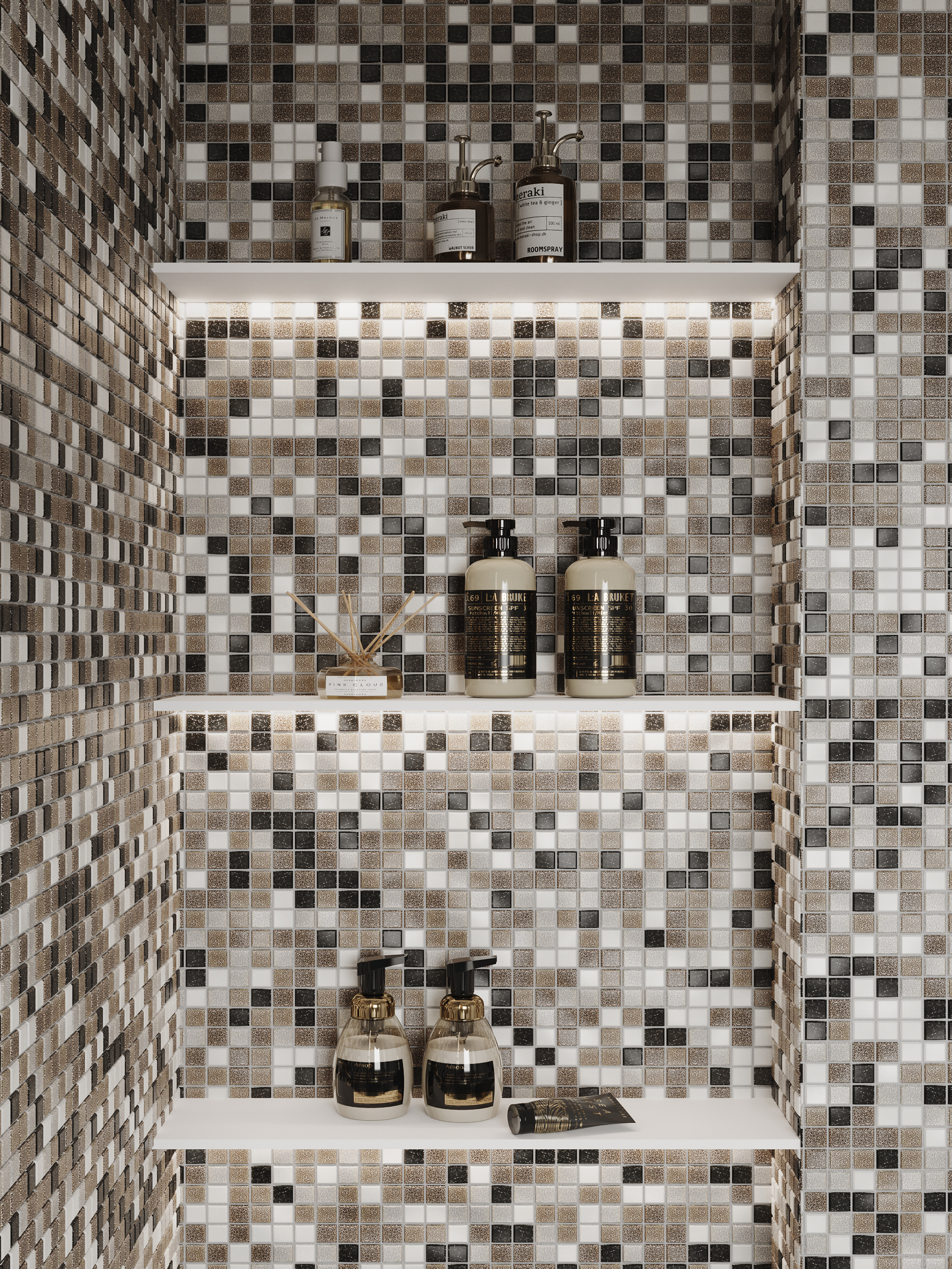 Arktika 4*20*20  327*327 На пол Стеклянная мозаика Arktika  - фото 5