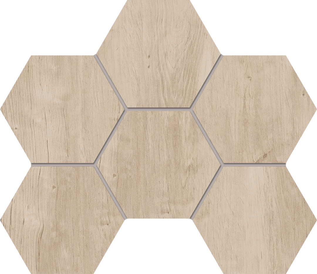 Декор Soft Wood SF02 Creamy Hexagon неполированная 25x28.5
