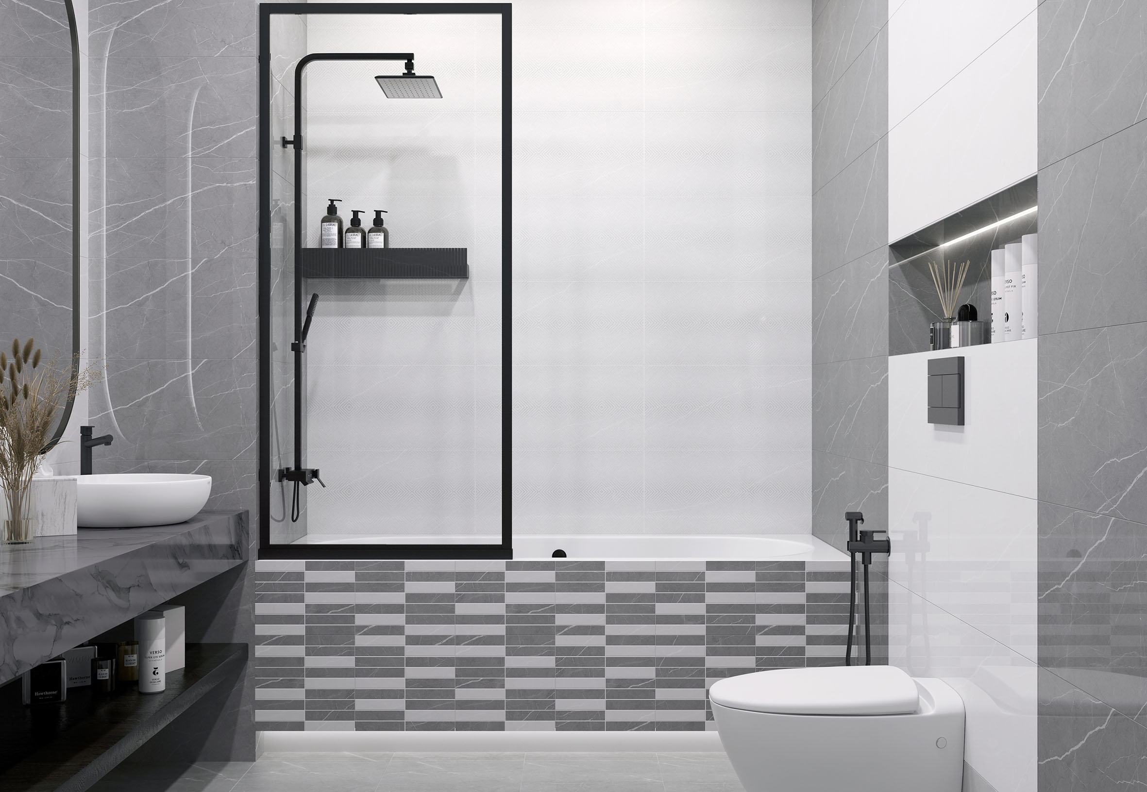 Декор Rubio Микс Серая - фото 6