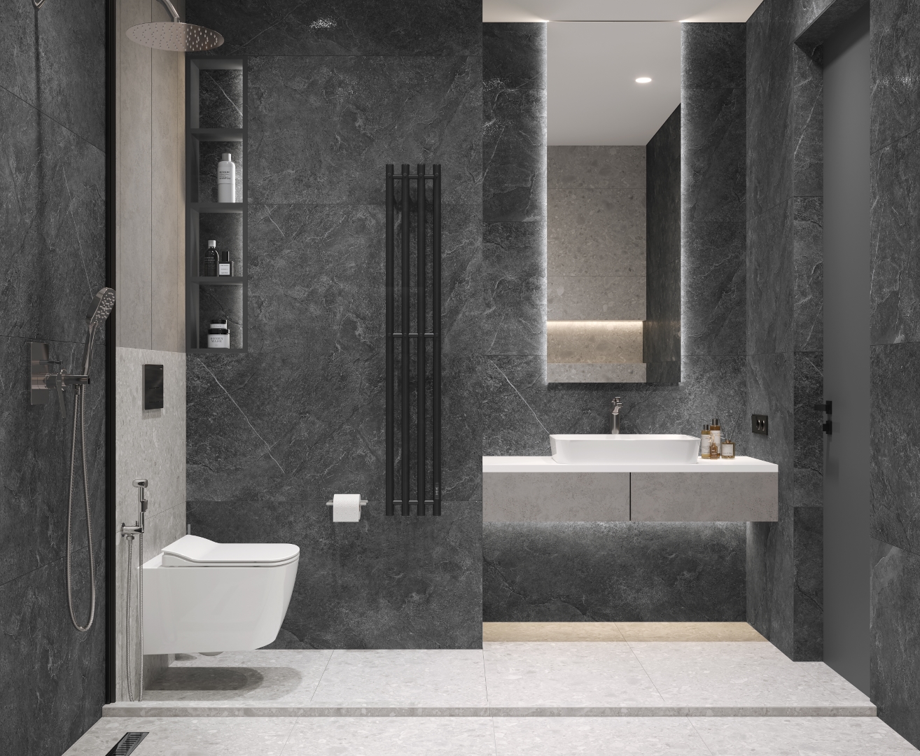 На пол Overland Mercury Графитовый матовый+гл.чернила STR 60х120 - фото 8