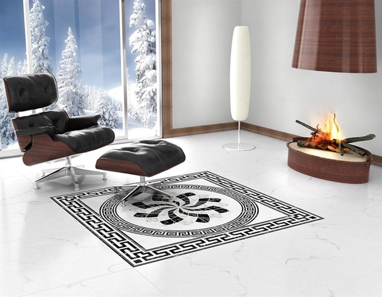 На пол Versace White Polished 90x90 - фото 2