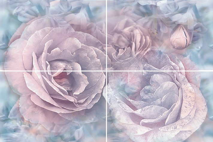 P4D688 Панно Serenity Цветок 60х40 (из 4-х пл.)