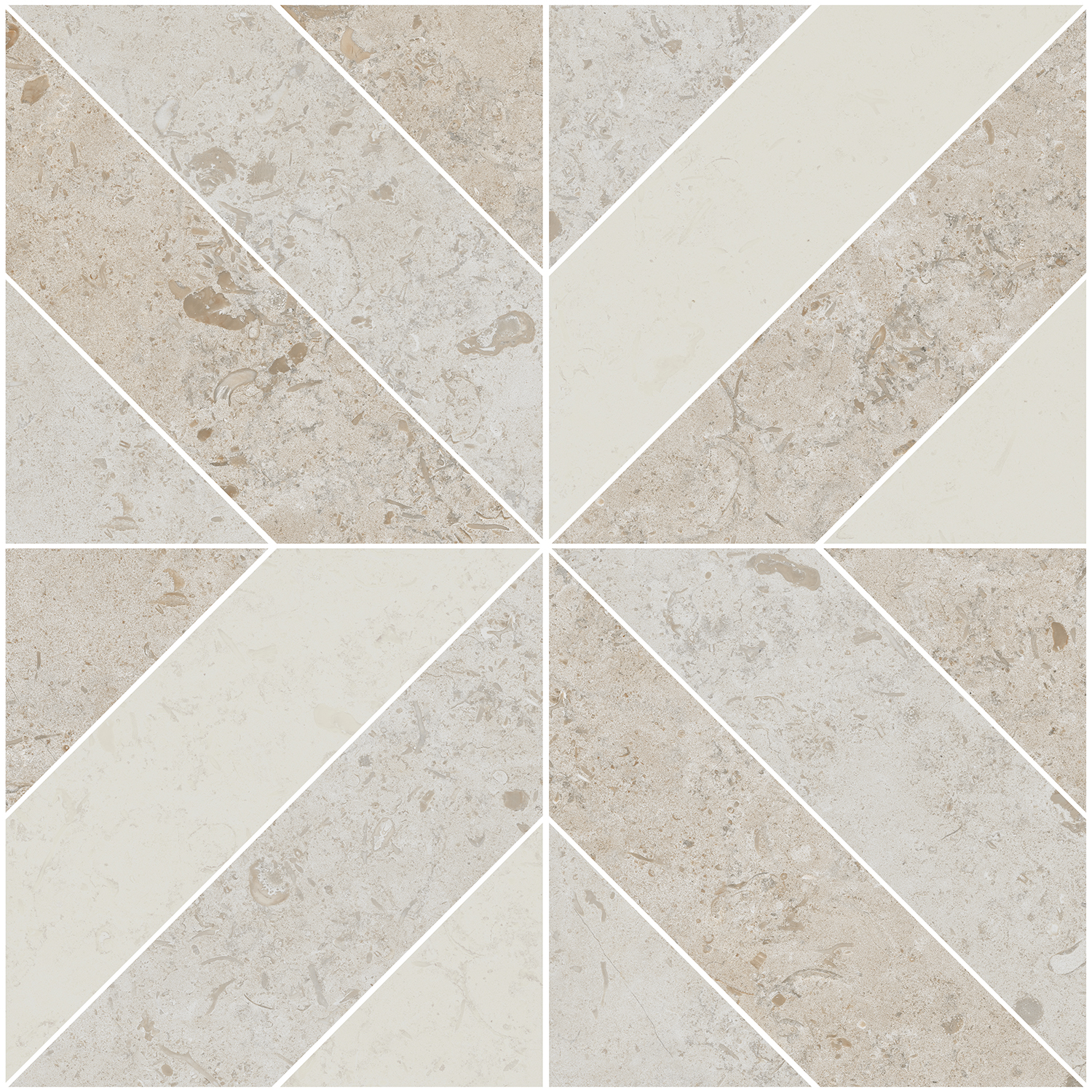 ID125T Декор Про Лаймстоун Бежевый матовый орнамент 9мм 60х60 - фото 4