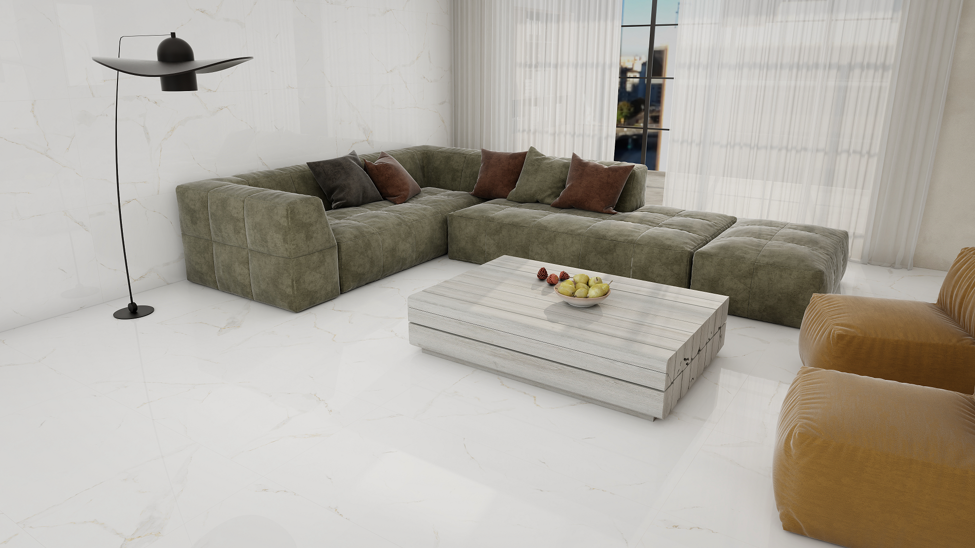 На пол Satvario Lite White 60x60 - фото 9