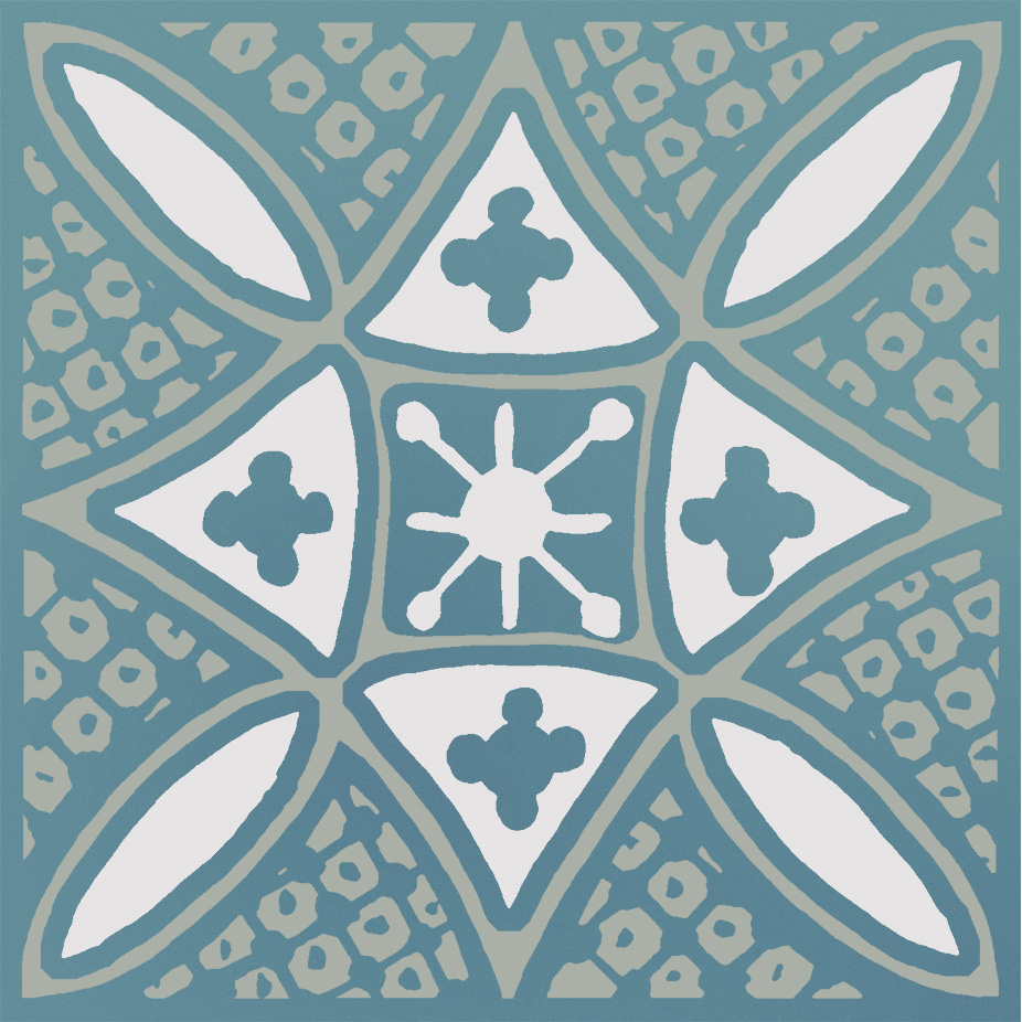 KMD3STA020GN Декор Бахия 2 бирюзовый глянцевый 9.8x9.8x0.7 - фото 3