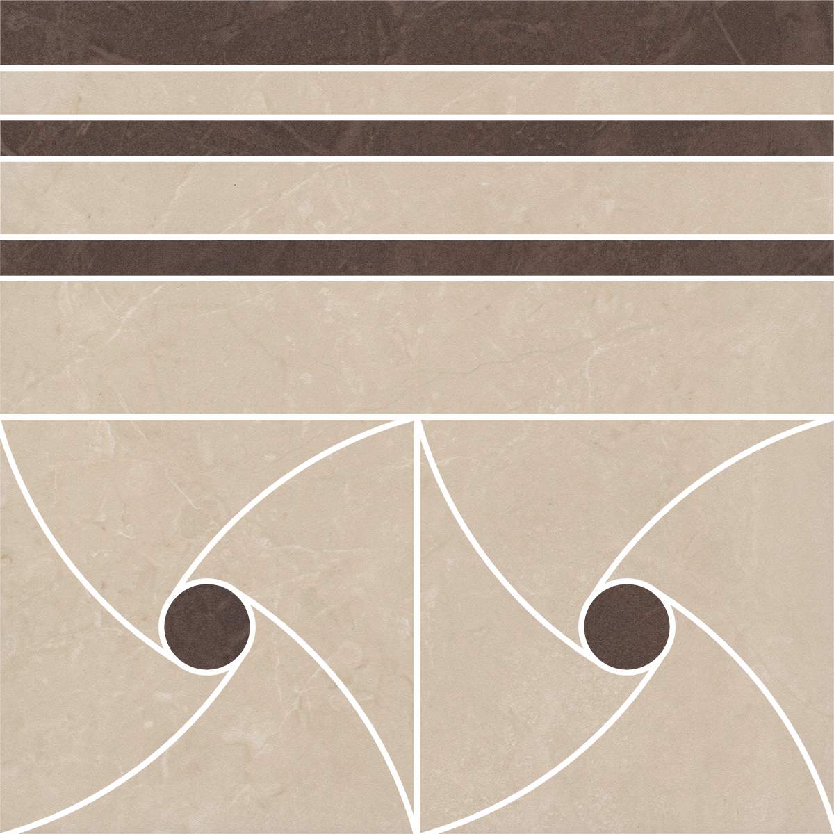 ID108T Декор Версаль Бежевый наборный 3 9мм 30x30