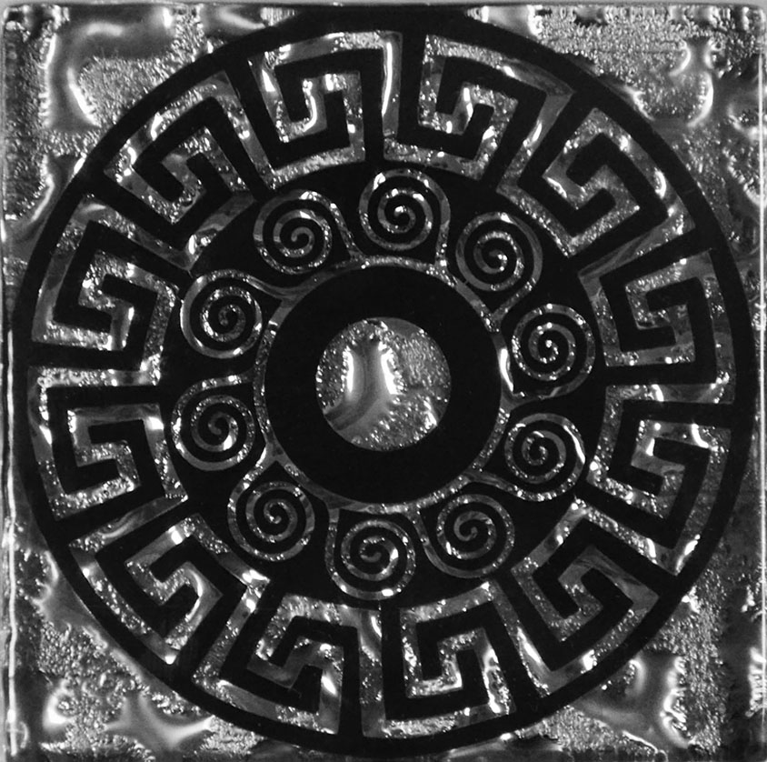 ВБ 15 Декоративная вставка Стекло Греция платина 6.6х6.6