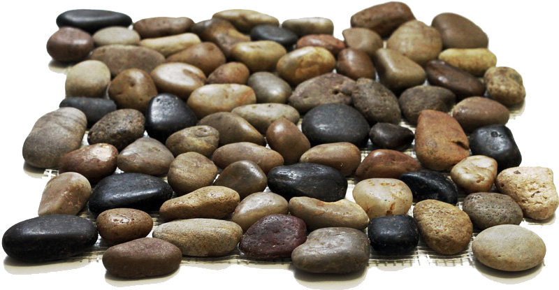 053259 MS00-5Т На пол Каменная Галька серо-черный 32х32 - фото 2