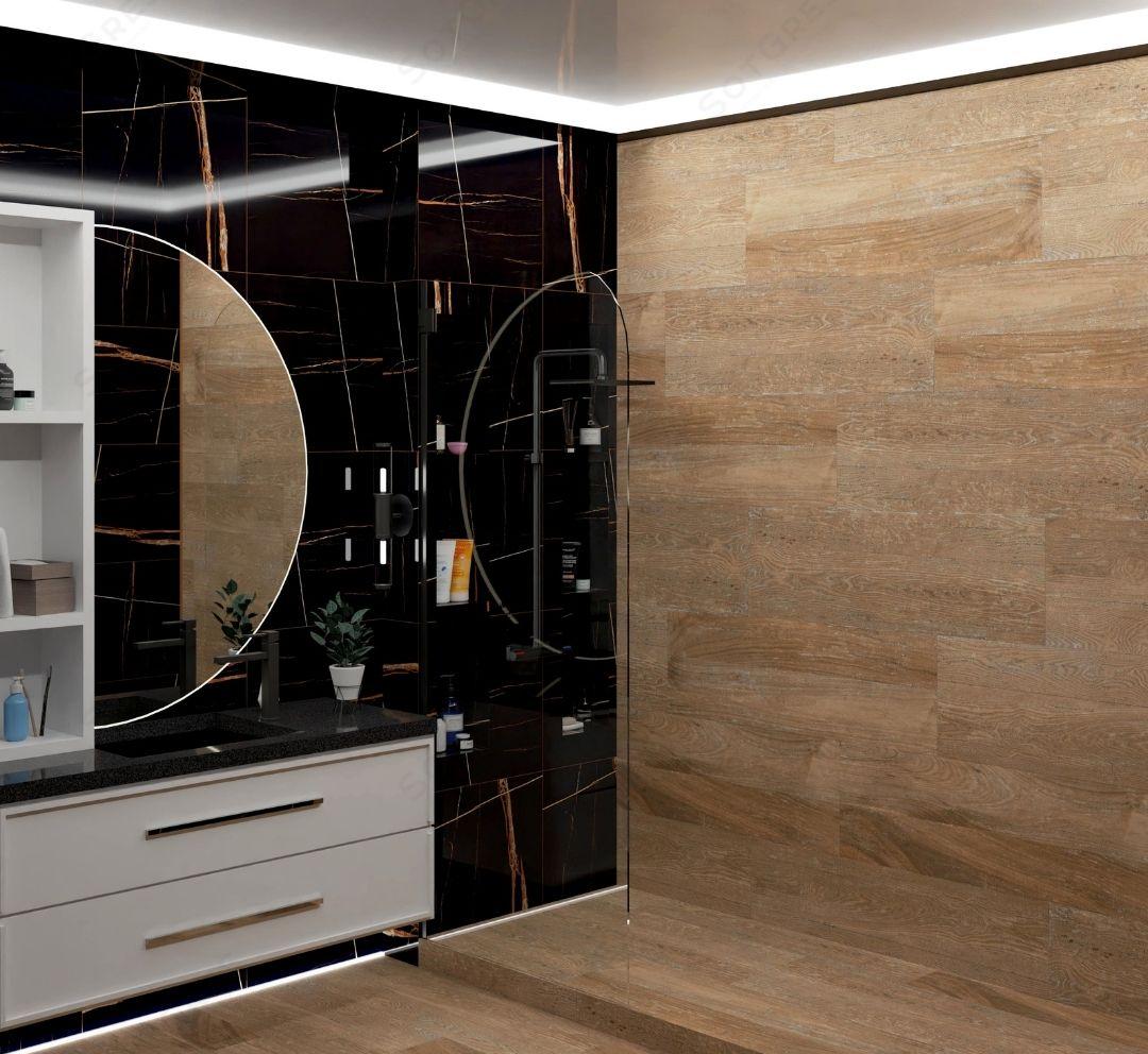 На пол Natural Wood Brown Carving Slim 40x120 - фото 6