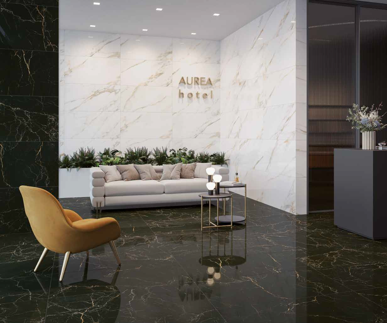 На пол Aurea Calacatta Lev.Oro Rett 60x120 - фото 12