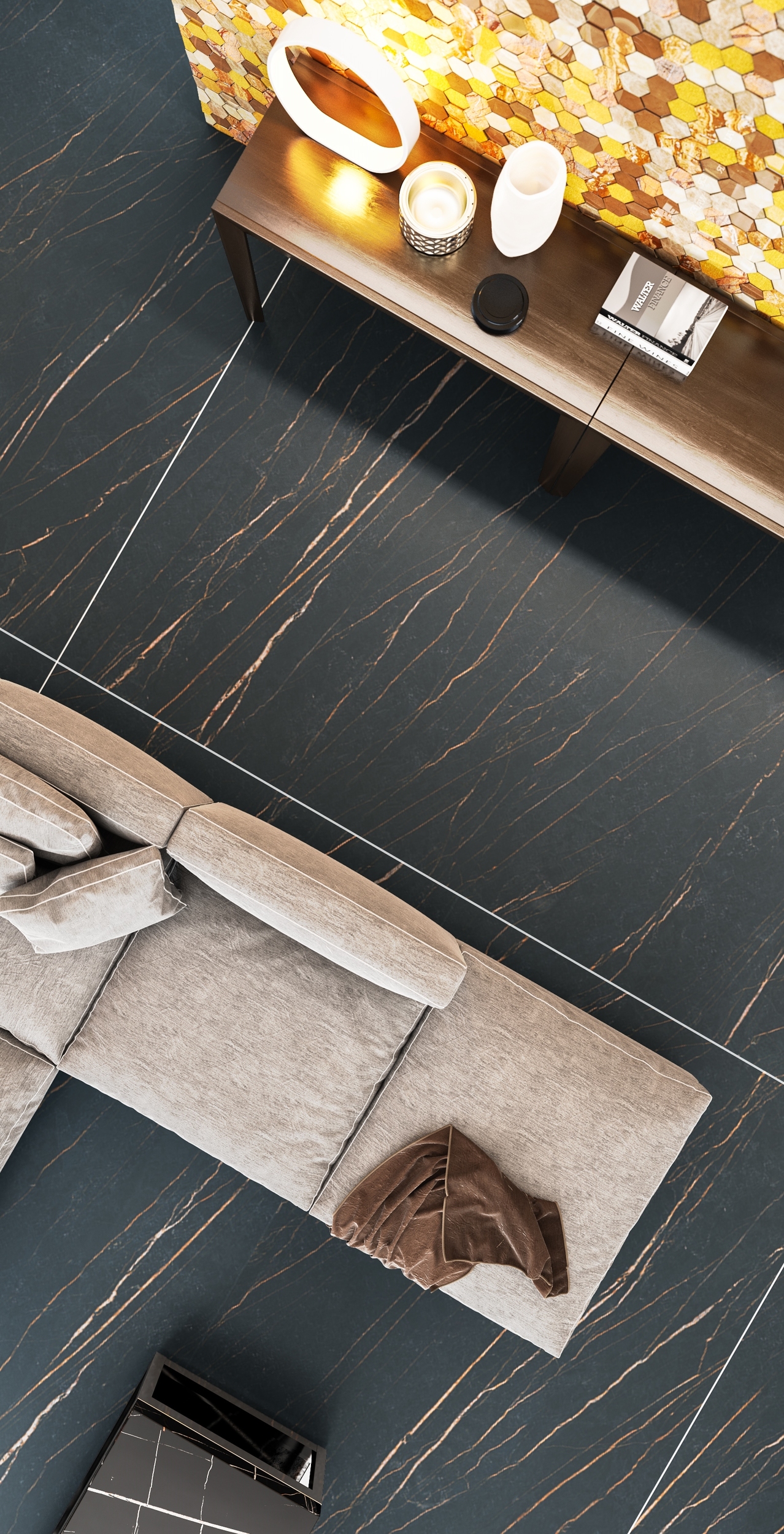 На пол Slateblue Matt Спеченный камень 1600x3200x6 - фото 3