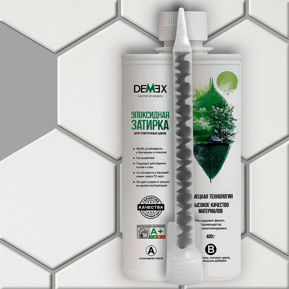  Глянцевая двухкомпонентная эпоксидная затирка 104 Теплый серый