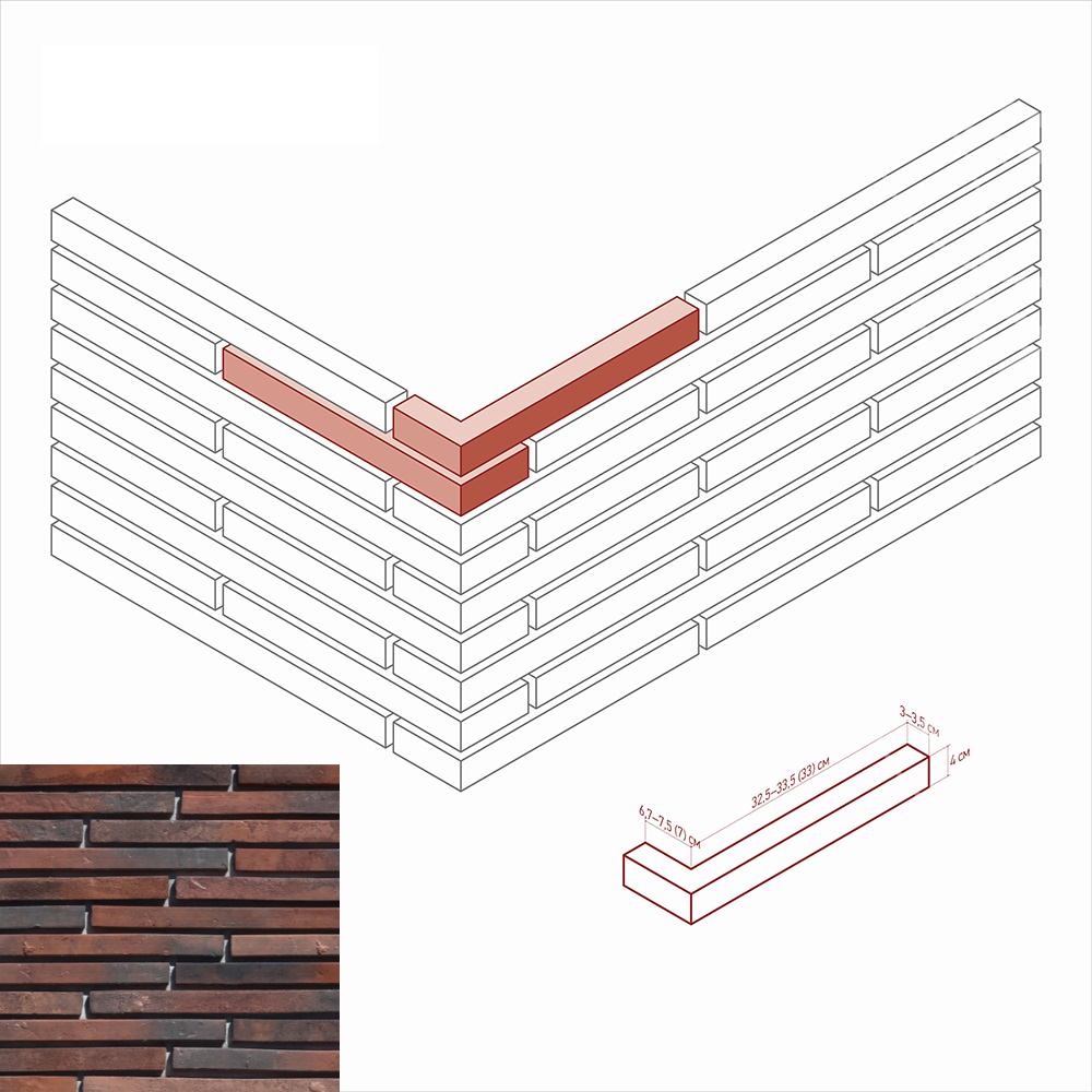 690-75 На стену Реген Брик 690-75 Угол