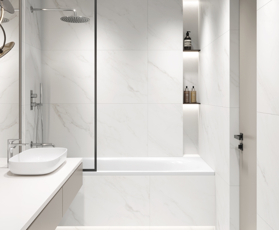 На пол Calacatta Michael Белый лаппатированный шайн 60х120 - фото 12