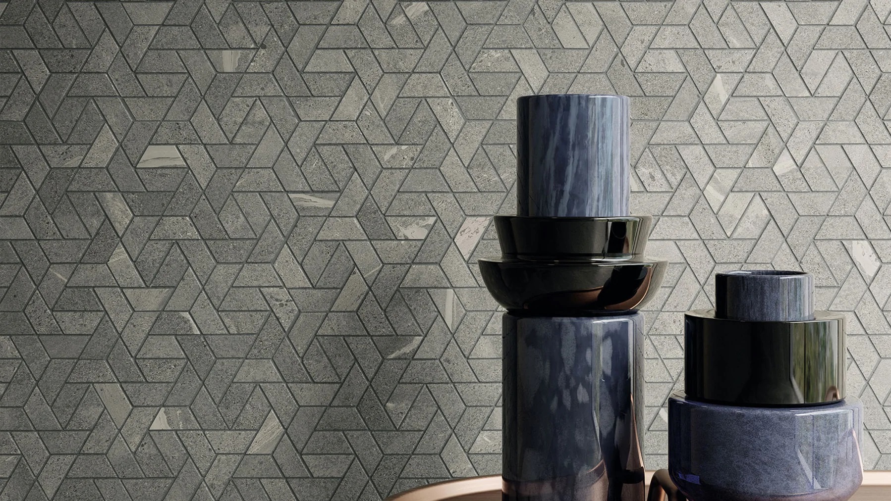 620110000156 Декор Metropolis Graphite Dark Mosaico Icon Натуральная - фото 44