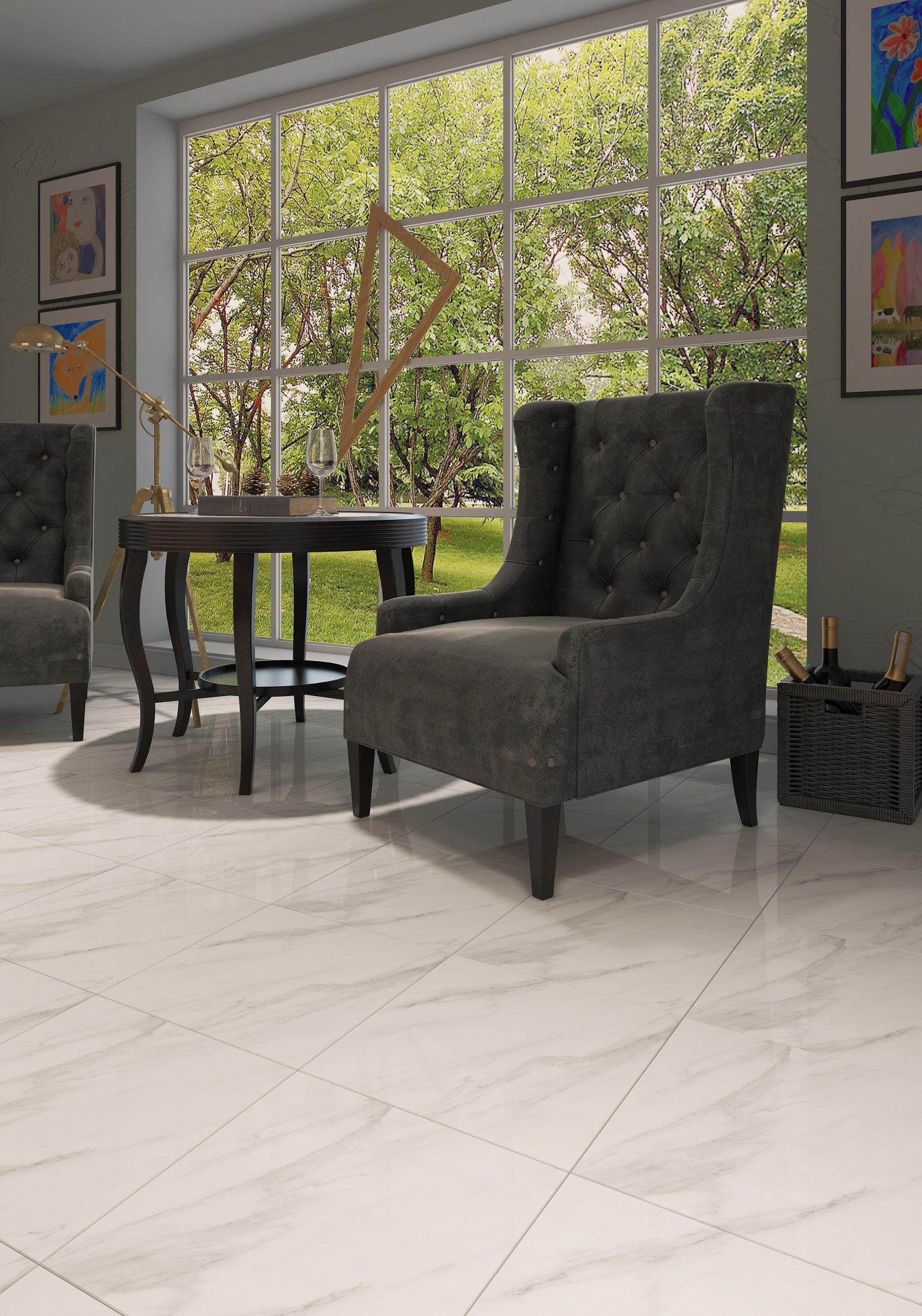 На пол Каррара G белый - фото 3