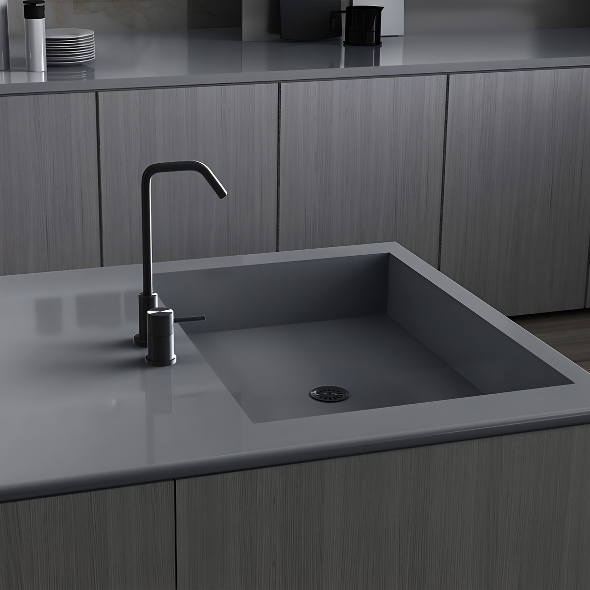 На пол Dark Grey Glossy 800x2400x15 - фото 2