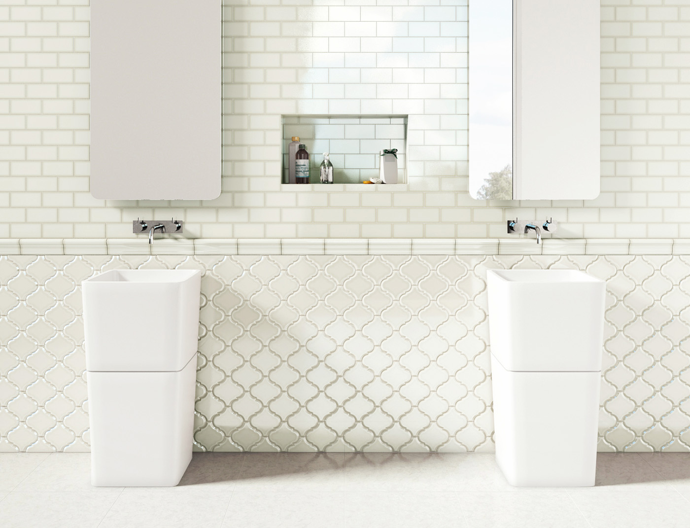 ADST8008 На стену Renaissance Arabesco Biselado Remate Snow Cap 15x7.5 - фото 6