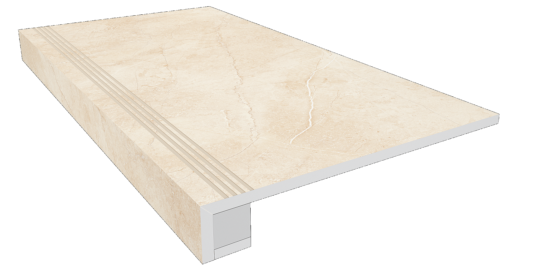 Set/Steptrade/MA02_NS/33x120/S1/Riser/MA02_NS/14,5x120 Ступень Marmulla MA02 Light Beige Неполированная (комплект ступень и подступенок 120x14.5)