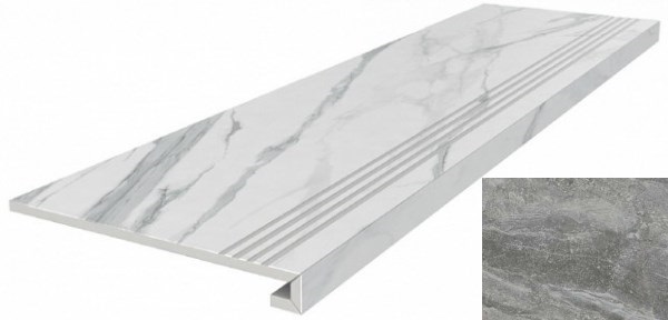 DL502800R/GCF Ступень Гриджио Серая обрезная клееная