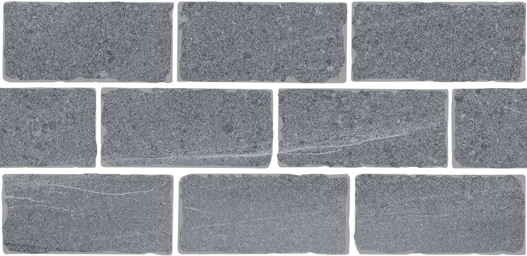 BR023T Бордюр Роверелла Серый мозаичный 9мм 34.5x14.7