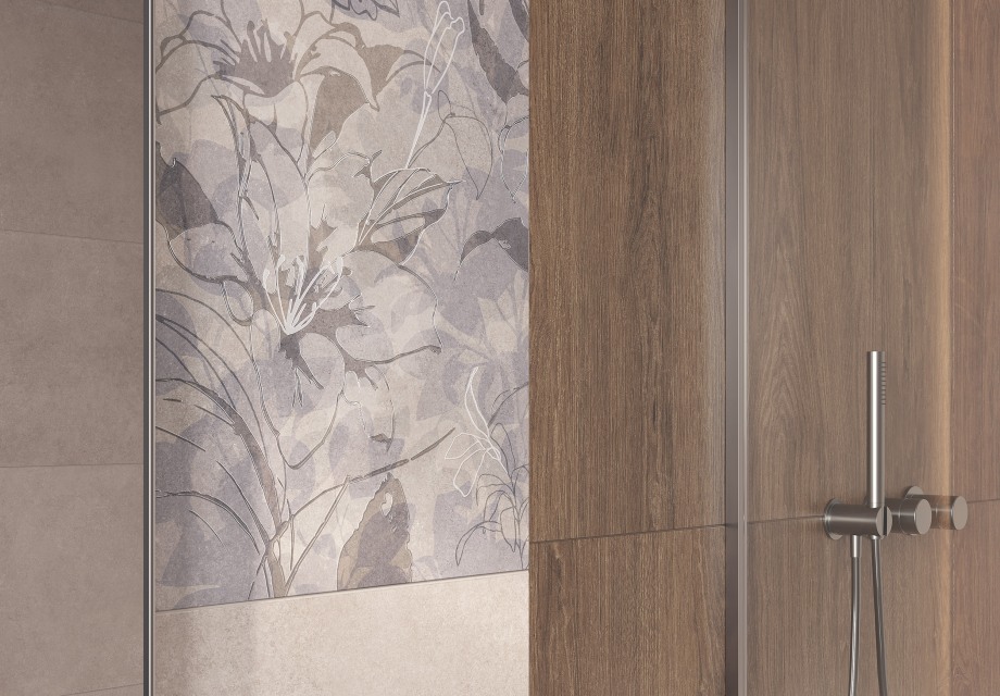 17647 На стену Floresta Цветы синий ректификат 60x120 - фото 12