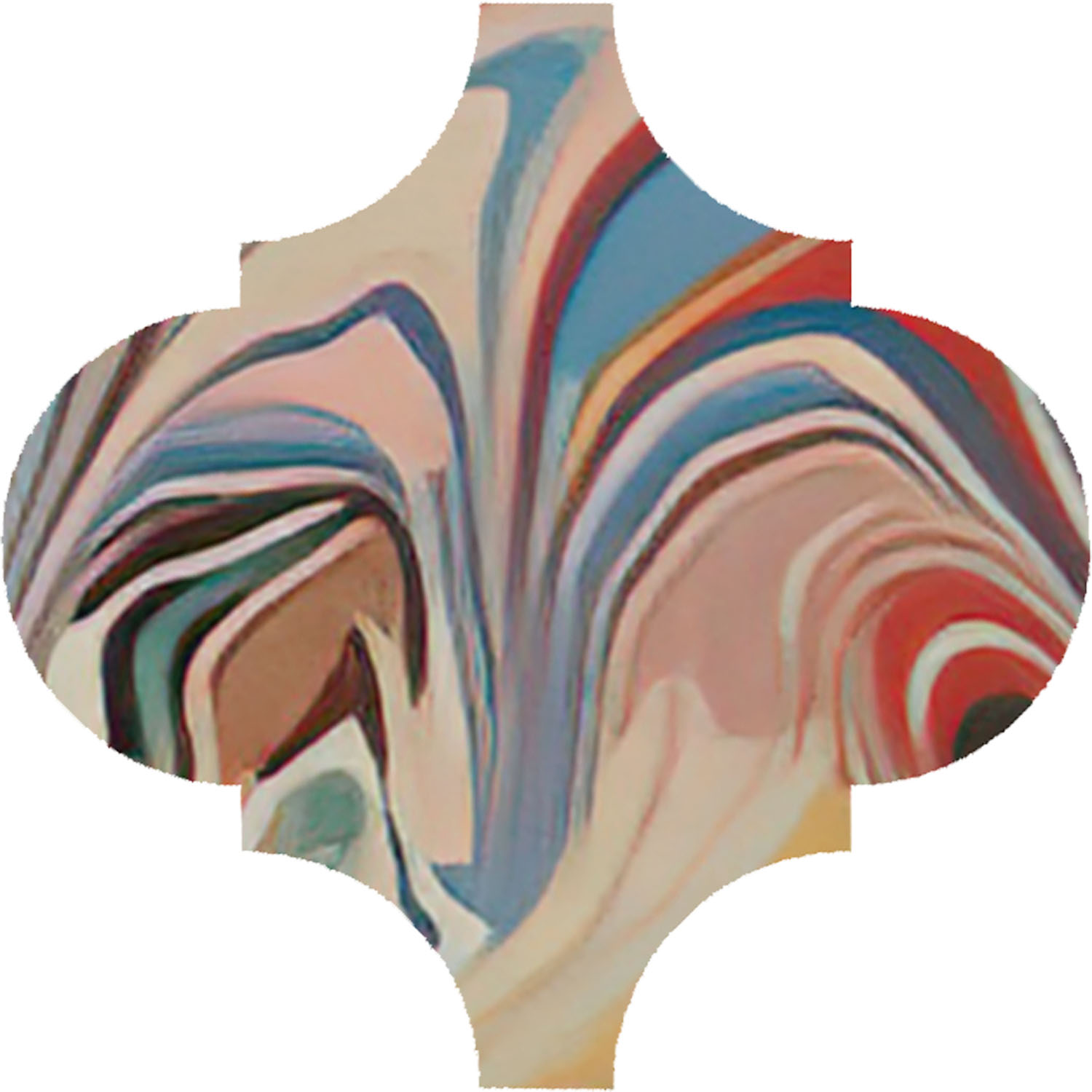 VT/A625/65000 Декор Арабески Венеция Красный матовый 6.5x6.5x0.69 - фото 4