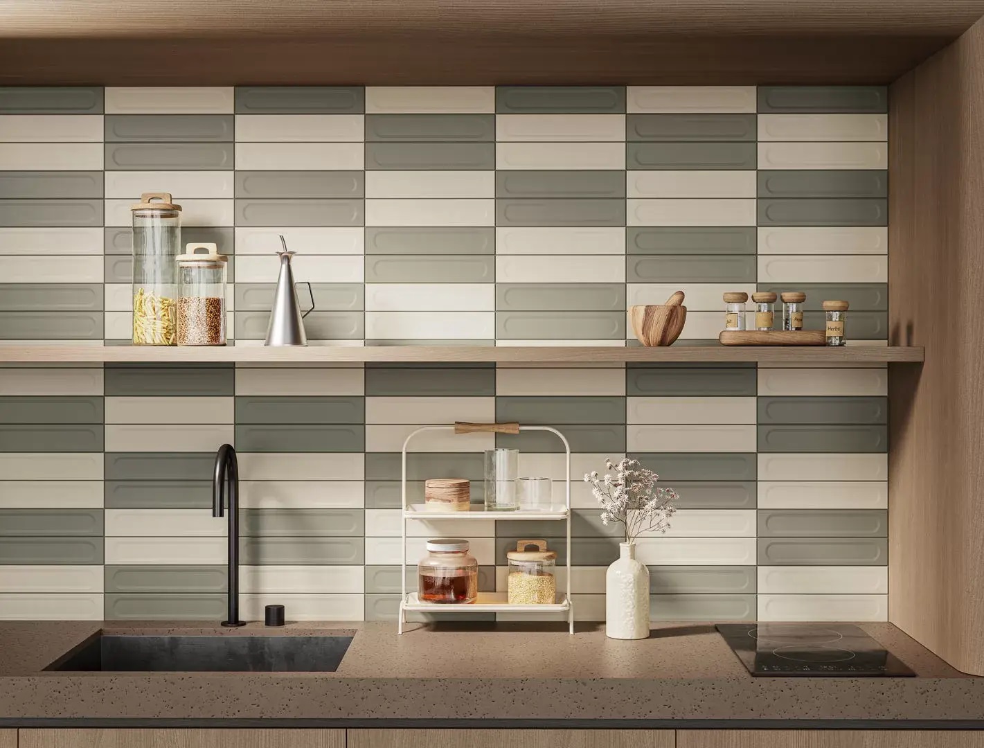 KM26393 На стену Медина 1 оранжевый матовый структура 6x28.5x1 - фото 4