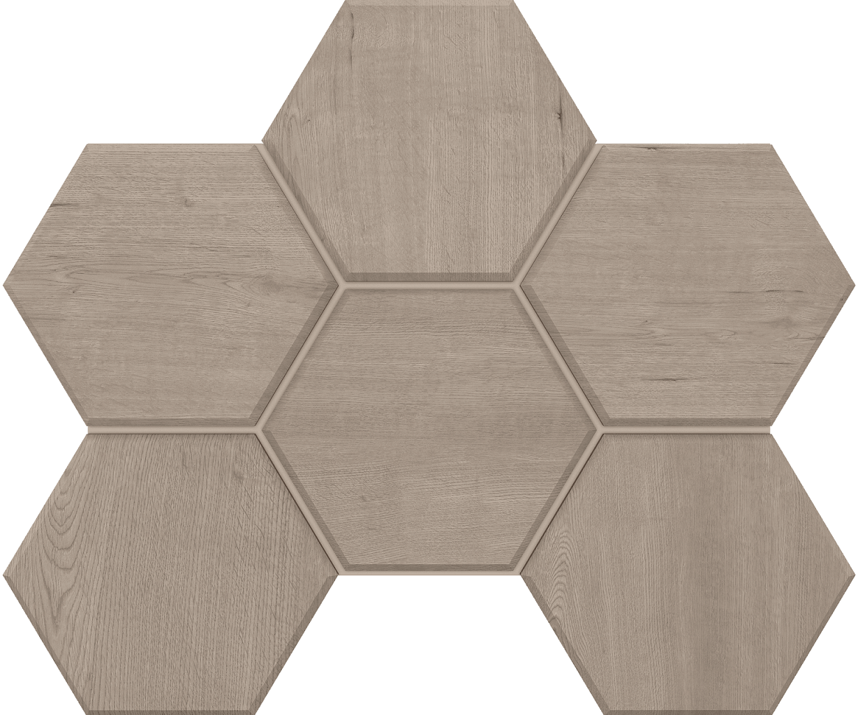 Mosaic/CW01_NR/25x28,5/Hexagon Декор Classic Wood CW01 Light grey Hexagon Неполированный 28.5x25