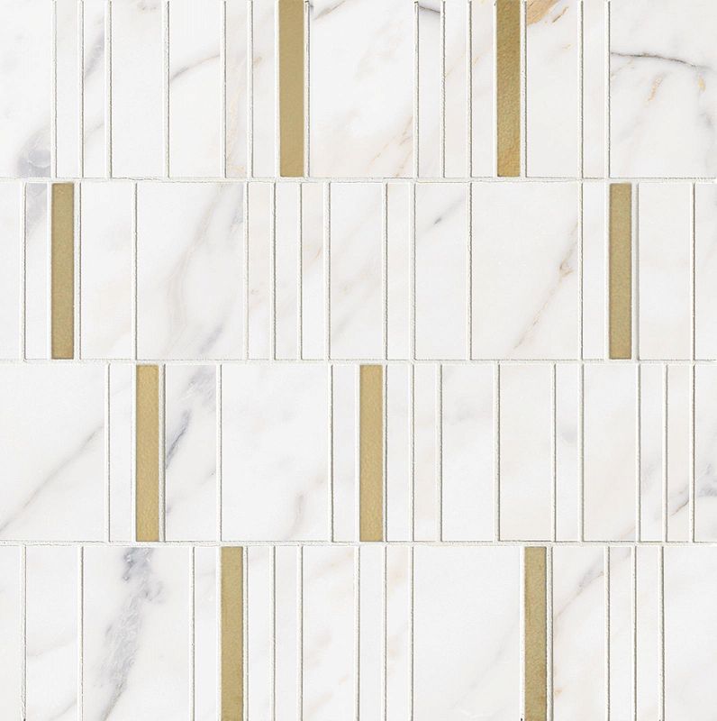 M8HD На стену Allmarble Golden White Mosaico Barcode Lux