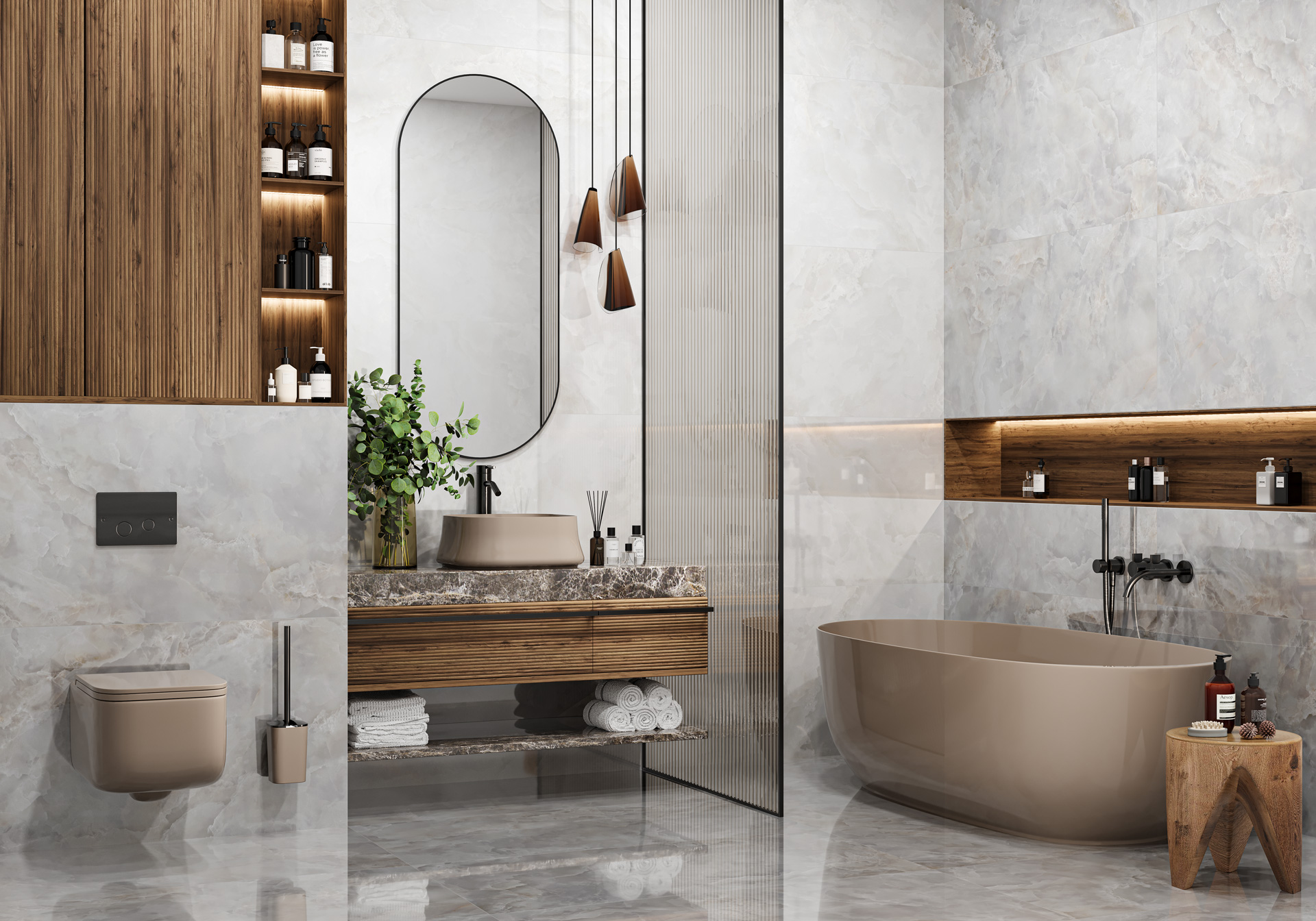 60120ETR00P На пол Onice Vetro Light полированный 600x1200x7 - фото 13