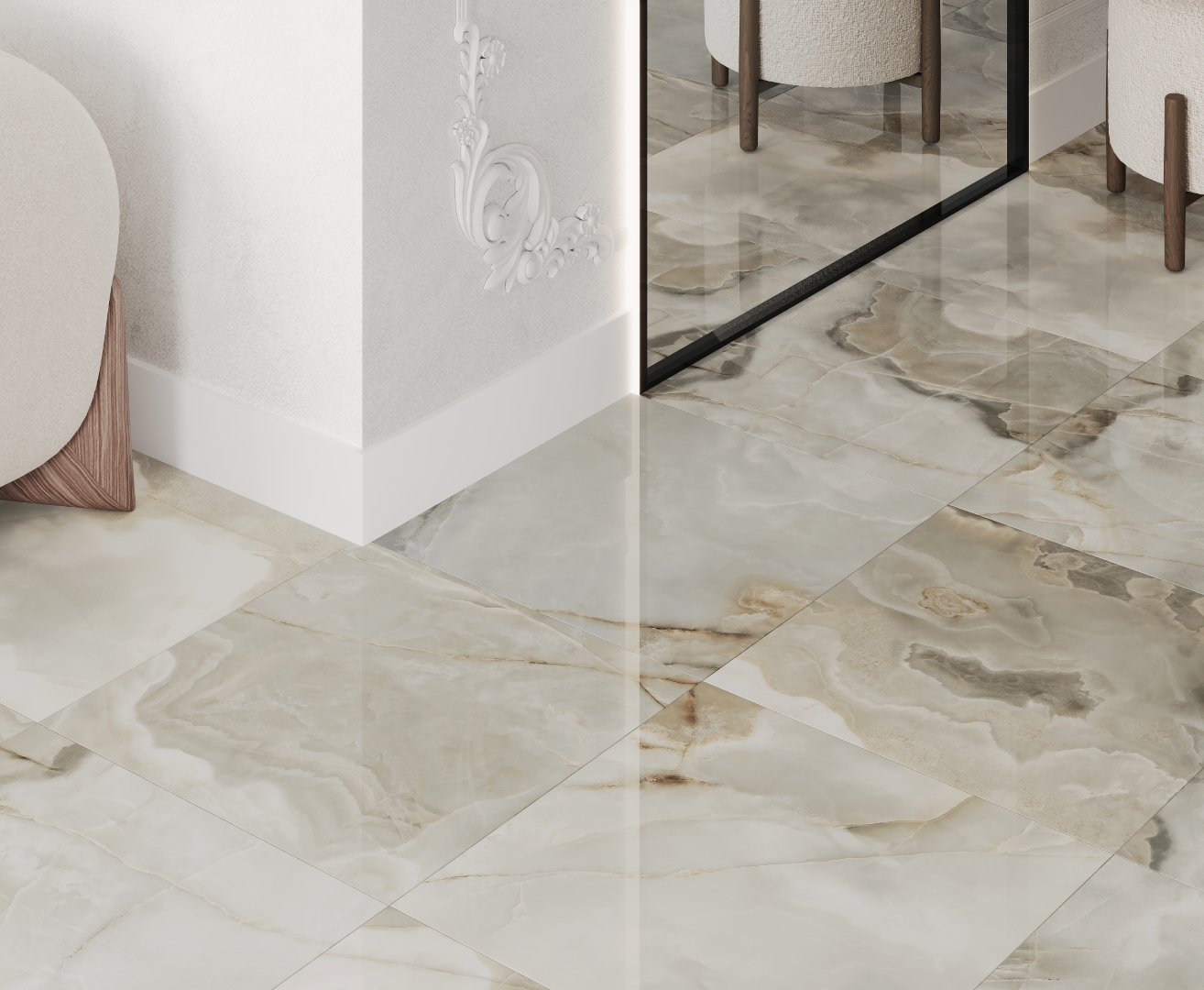 На пол Onyx Newest Бежевый полированный 60х120 - фото 15