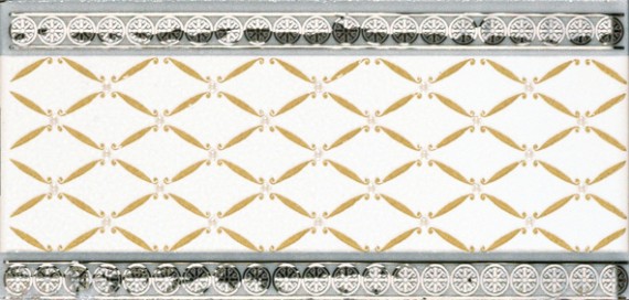 S001228 Бордюр Noblesse Cenefa Delis Blanco Silver 20x10