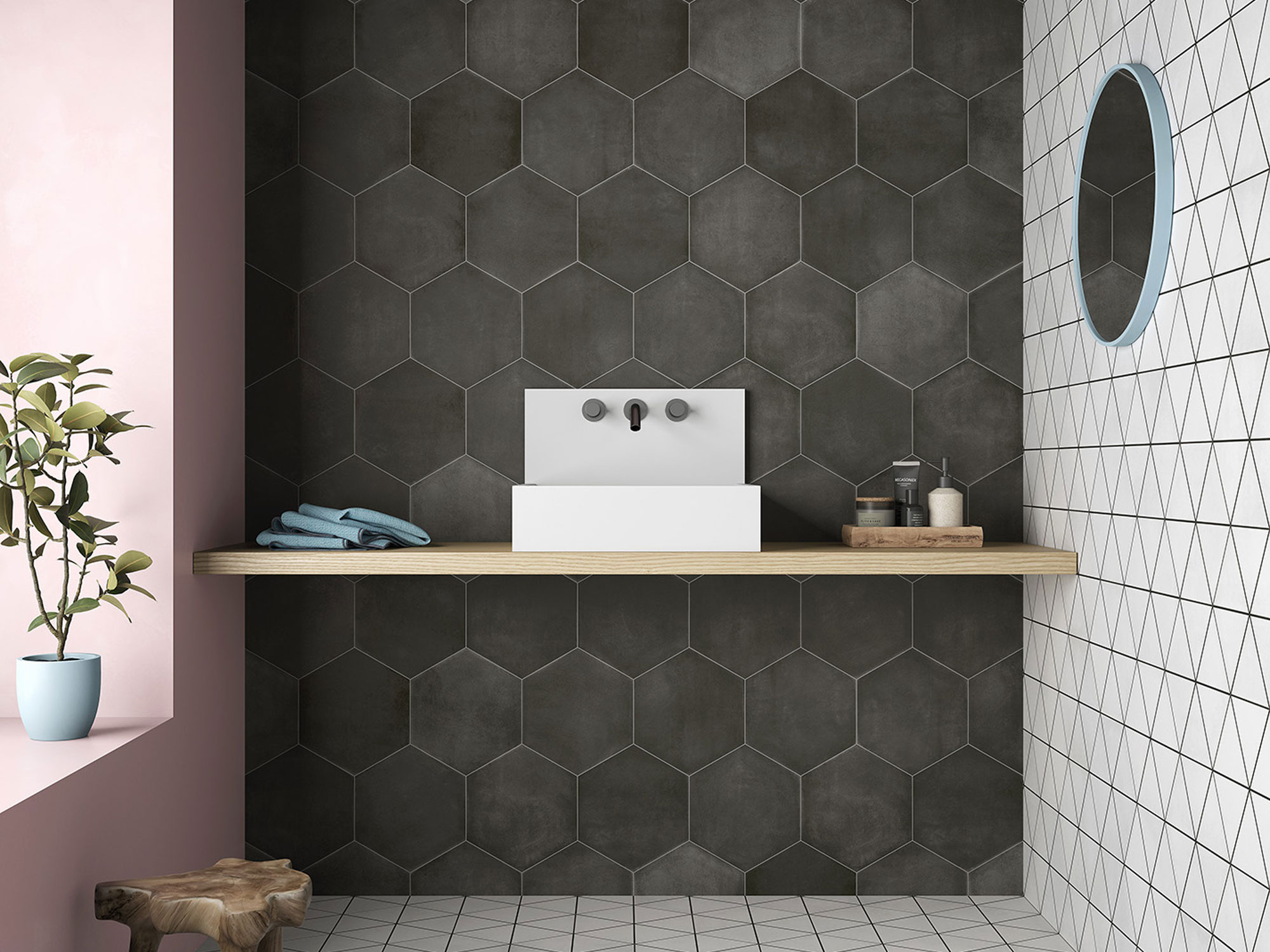 На пол Six Cementine Black 23x27 - фото 10