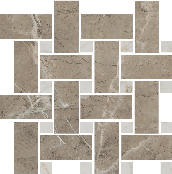 T038/SG6541 На пол Серенада Мозаичный Бежевый Темный Лаппатированный 32x32 - фото 3