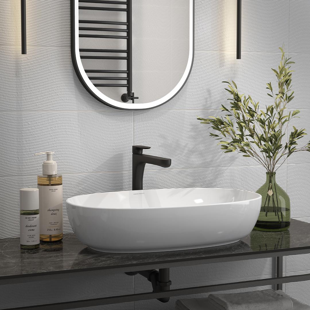 60167 На стену Бьянка Белый матовый мозаика 20x60x0.9 - фото 2