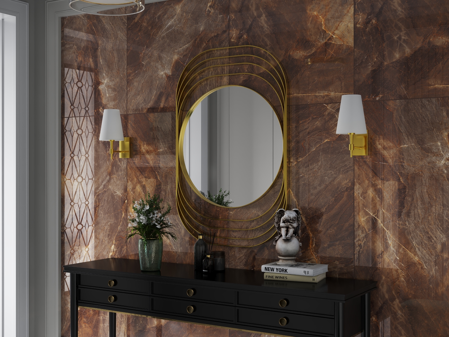 MOGXL5001/PS_NC/80x160x9R/GW На пол Marble XXL MOGXL5001 Brown полированный 80x160x9 - фото 6