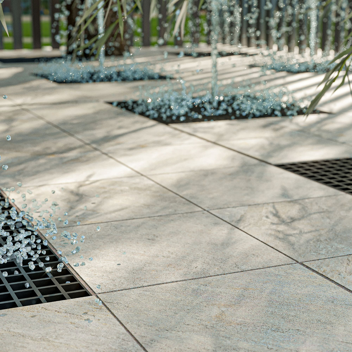 На пол Базальт 3 бежевый 394x394x7 - фото 13