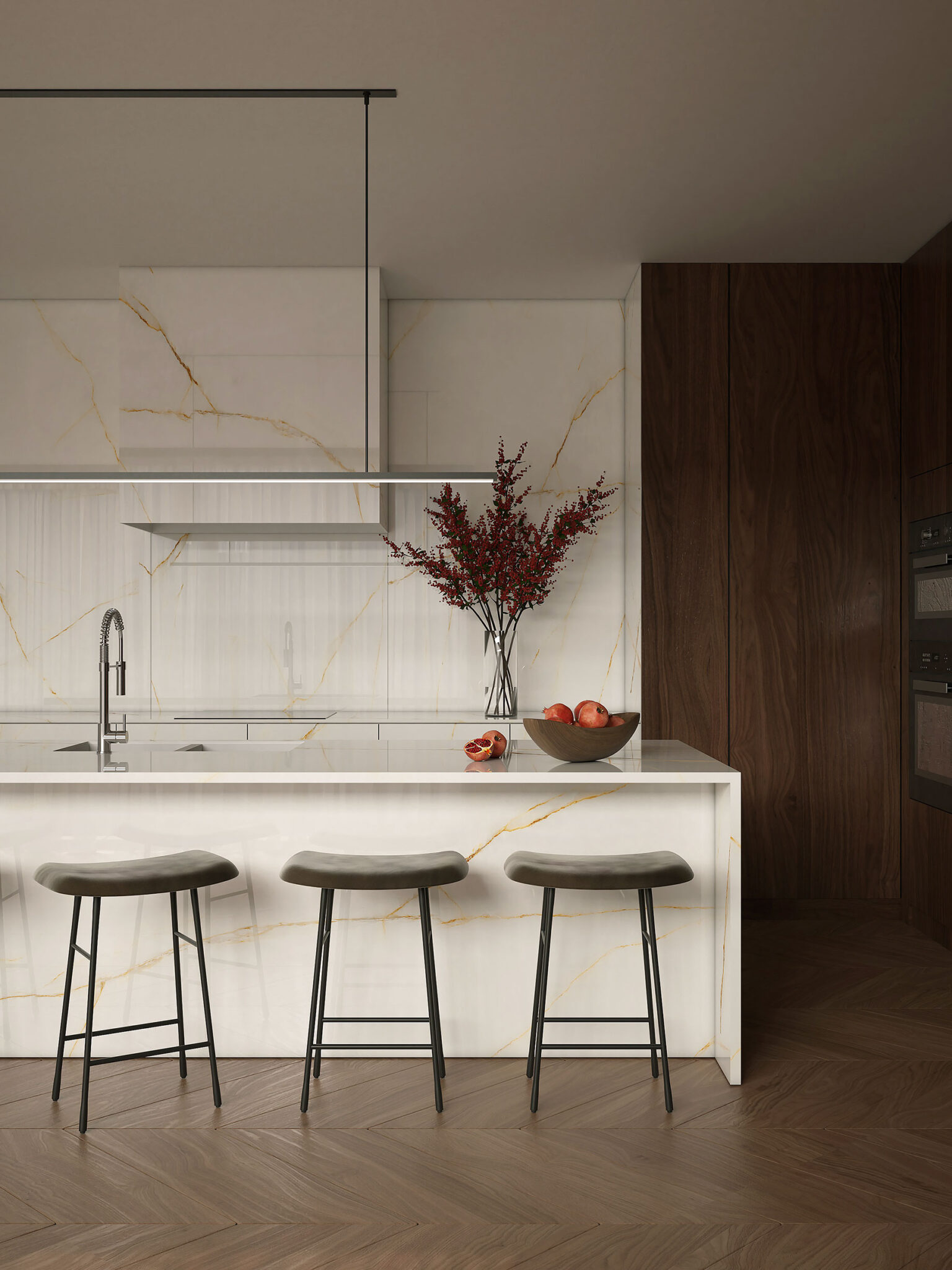 LAMF011796_IT На стену Diamond Calacatta Black Rain 3+ 1200x3000 - фото 4