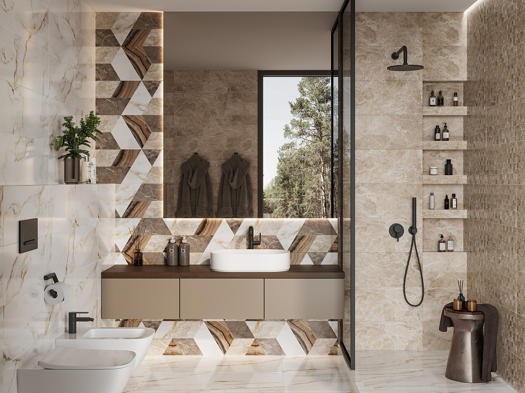 010100001524 На стену Joy Beige бежевый 03 25x60 - фото 4