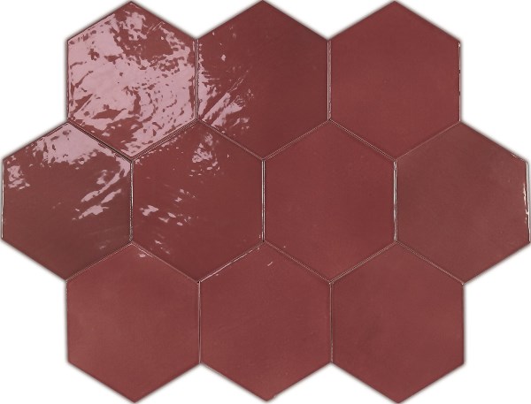 122084 На стену Zellige Hexa Wine 10.8x12.4 - фото 2