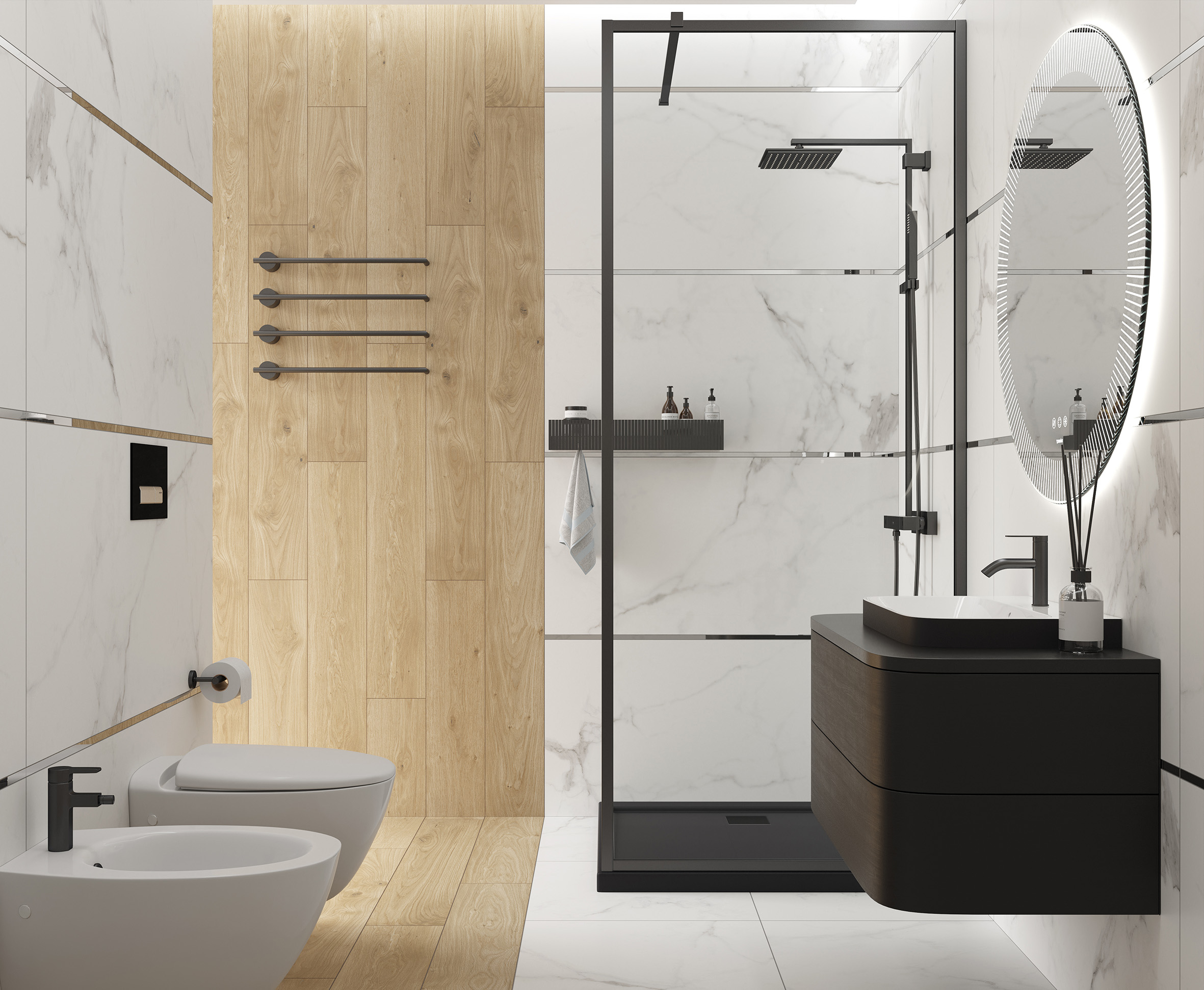 На пол Calacatta Royal Белый сатинированный 60x120 - фото 3