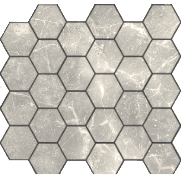 Настенная Pietrine Hexagonal Travertino silver MAT hex