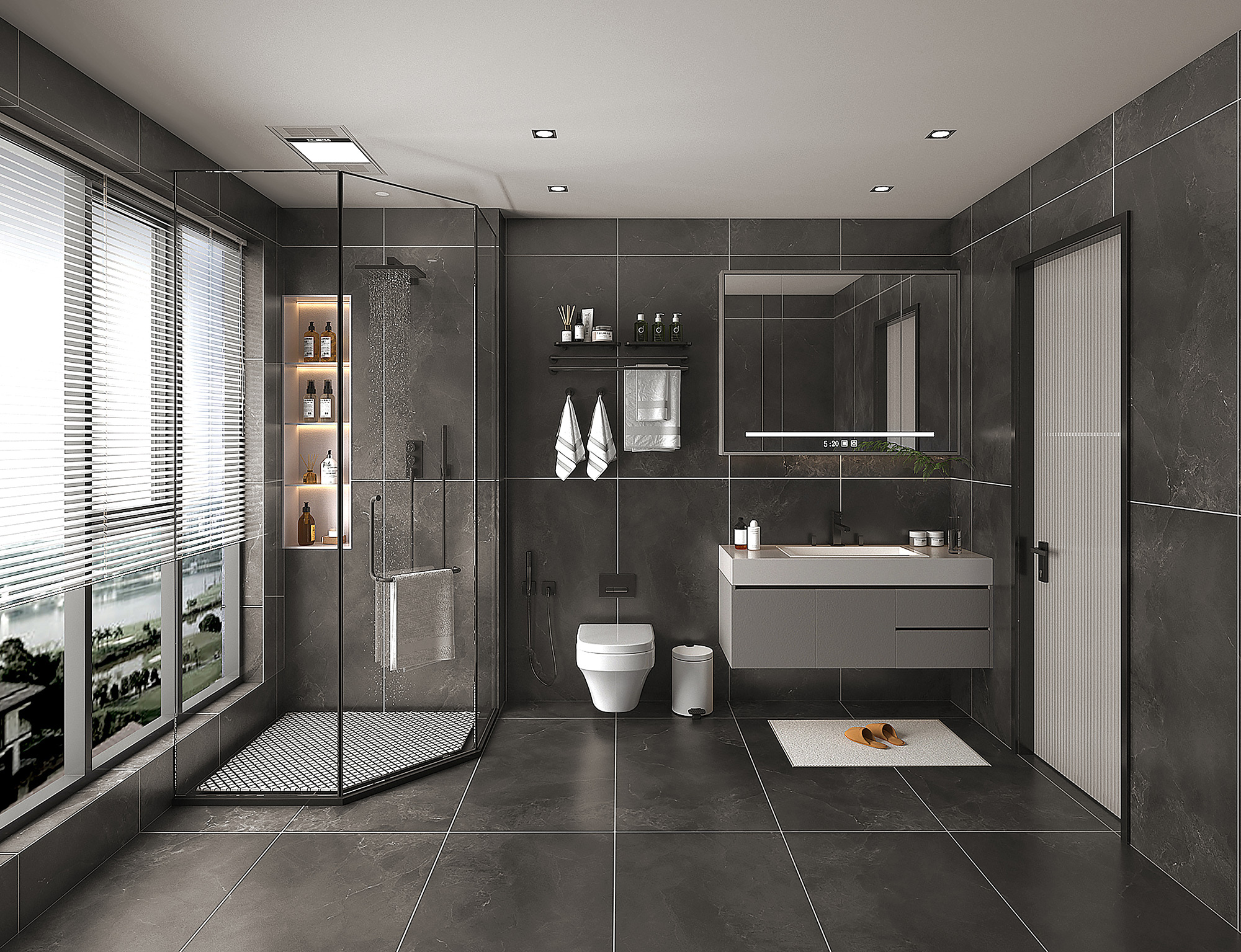 GT120608605SSR На пол Freya Черный 60x120 - фото 9